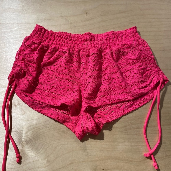 NOBO Pink Lace Swim Shorts Cover Up Medium (7-9) (AK) - Picture 5 of 15